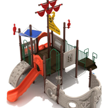 Adair Pirate Ship Playground Structure - Back View