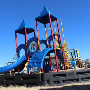 the 12" Playground Border Timbers is an easy step to contain wood mulch surfacing