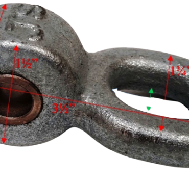 Pendulum Ductile Steel Hanger 1" Dimensions