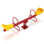 Rockwell Teeter Duo Spring Bouncer with Brick Red Posts and Sunglow Yellow Seats