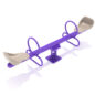 Rockwell Teeter Duo Spring Bouncer with Purple Posts and Beige Seats