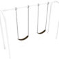 1-Bay Arch Swings with 2-belt seats in White with Black Belt Seats