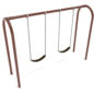 1-Bay Arch Swings with 2-belt seats in Brown with Black Belt Seats