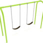 1-Bay Arch Swings with 2-belt seats in Lime Green with Black Belt Seats