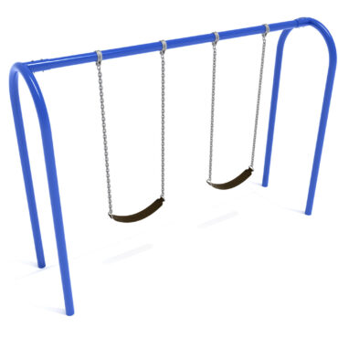 1-Bay Arch Swings with 2-belt seats in Cobalt Blue with Black Belt Seats