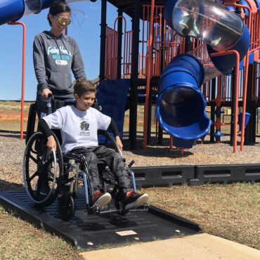 Wheelchairs easily roll over these ADA ramps.