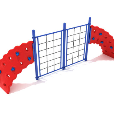 2 Panel Rope Challenger Climber - Cobalt Blue Post and Rails/Primary Red Plastic/Pacific Blue Handholds