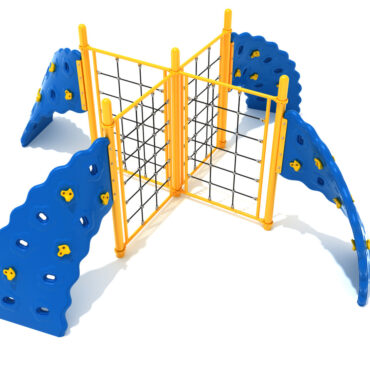 4 Panel Rope Challenger Climber - Sunglow Yellow Posts and Rails/Pacific Blue Plastic/Sunglow Yellow Handholds