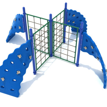 4 Panel Rope Challenger Climber - Cobalt Blue Posts/Rainforest Green Rails/Pacific Blue Plastic/Tan Handholds