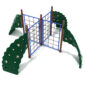 4 Panel Rope Challenger Climber - Brown Posts/Cobalt Blue Rails/Hunter Green Plastic/Tan Handholds