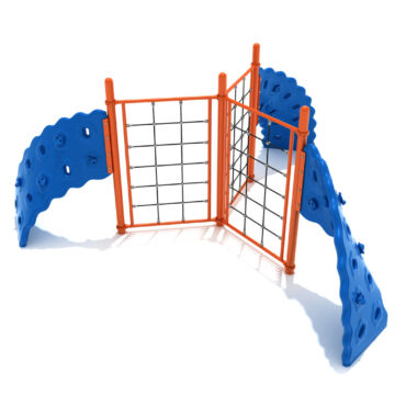 3 Panel Rope Challenger Climber - Orange Posts and Rails/Pacific Blue Plastic and Handholds