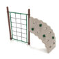 1 Panel Rope Challenger Climber - Brown Posts/Rainforest Green Rails/Beige Plastic/Rainforest Green Handholds