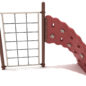 1 Panel Rope Challenger Climber - Brown Posts/Sand Dollar Rails/Terra Cotta Plastic/Tan Handhold