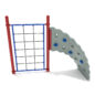 1 Panel Rope Challenger Climber - Brick Red Post/Cobalt Blue Rails/Gray Plastic/Pacific Blue Handholds