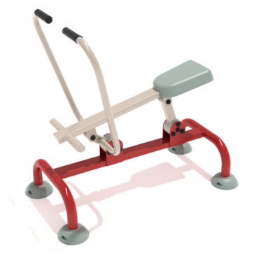 Single Station Rower - Sand Dollar Rails/Brick Red Posts