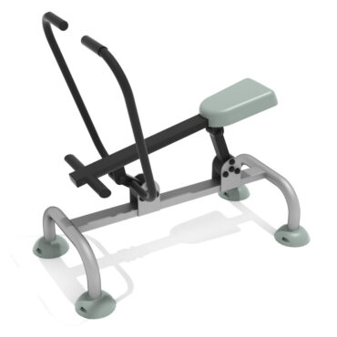 Single Station Rower - Black Rails/Silver Posts