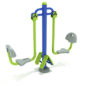 Double Station Leg Press - Lime Green Rails/Cobalt Blue Post