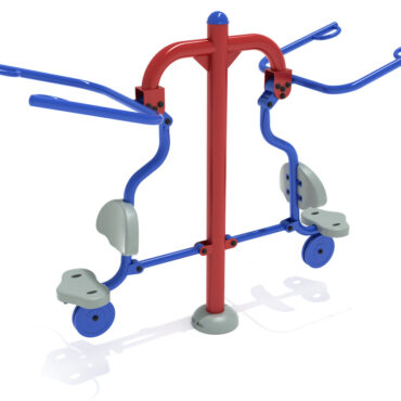 Double Station Lat Pulldown - Cobalt Blue Rails/Brick Red Post