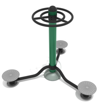 Triple Station Torso Twist - Matte Black Rails/Rainforest Green Post