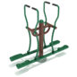 Outdoor Double Station Glider - Rainforest Green Rails/Brown Posts