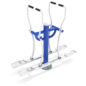 Outdoor Double Station Glider - White Rails/Cobalt Blue Post