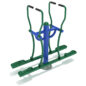 Outdoor Double Station Glider - Rainforest Green Rails/Cobalt Blue Post