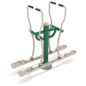 Outdoor Double Station Glider - Sand Dollar Rails/Rainforest Green Post