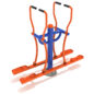 Outdoor Double Station Glider - Orange Rails/Cobalt Blue Post