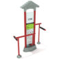 Royal Double Station Hamstring Stretch - Brick Red Rails and Posts