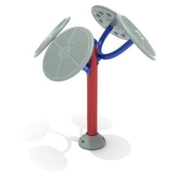 Double Station Tai Chi Hand Swing - Cobalt Blue Rails/Brick Red Post