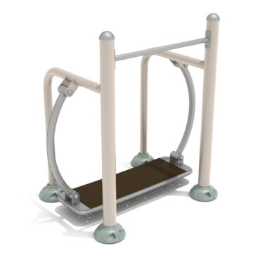 Single Station Wide Pendulum Swing - Silver Rails/Sand Dollar Posts