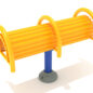 Double Station Pommel Horse - Sunglow Yellow Rails/Cobalt Blue Post