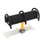 Double Station Pommel Horse - Matte Black Rails/Sunglow Yellow Post