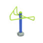 Double Station Stretching Post - Lime Green Rails/Cobalt Blue Post