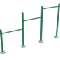 Triple Station Inclined Chin-Up Bars - Rainforest Green Rails and Posts