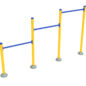 Triple Station Inclined Chin-Up Bars - Confetti Color Scheme