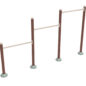 Triple Station Inclined Chin-Up Bars - Sand Dollar Rails/Brown Posts