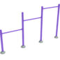 Triple Station Inclined Chin-Up Bars - Purple Color Scheme