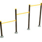 Triple Station Inclined Chin-Up Bars - Sunglow Yellow Rails/Matte Black Posts
