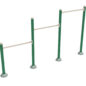 Triple Station Inclined Chin-Up Bars - Sand Dollar Rails/Rainforest Green Posts