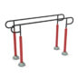Single Station Parallel Bars - Matte Black Rails/Brick Red Posts