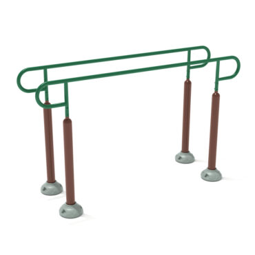 Single Station Parallel Bars - Rainforest Green Rails/Brown Posts