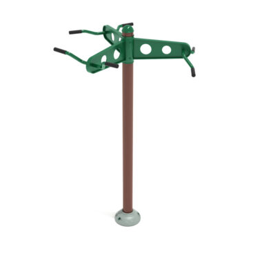 Triple Station Chin-Up Bars - Rainforest Green Rails/Brown Post