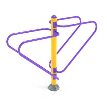 Double Station Dip Bars - Purple Rails/Sunglow Yellow Post