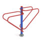 Double Station Dip Bars - Brick Red Rails/Cobalt Blue Post
