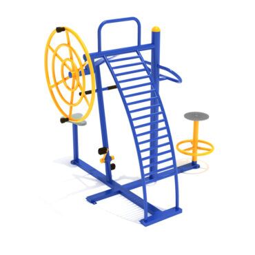 Quadruple Warm Up Station - Sunglow Yellow Rails/Cobalt Blue Posts
