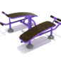 Double Station Sit Up Bench - Purple Rails and Posts
