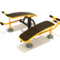 Double Station Sit Up Bench - Sunglow Yellow Rails/Matte Black Posts