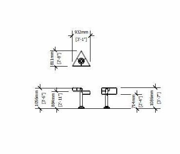Double Station Stretching Post Dimensions