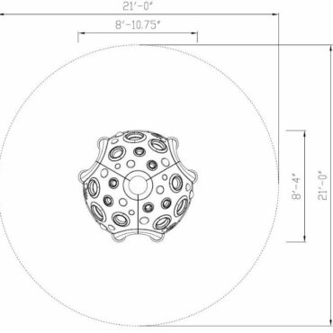 Logan's Space Dome is just over 8-ft in diameter